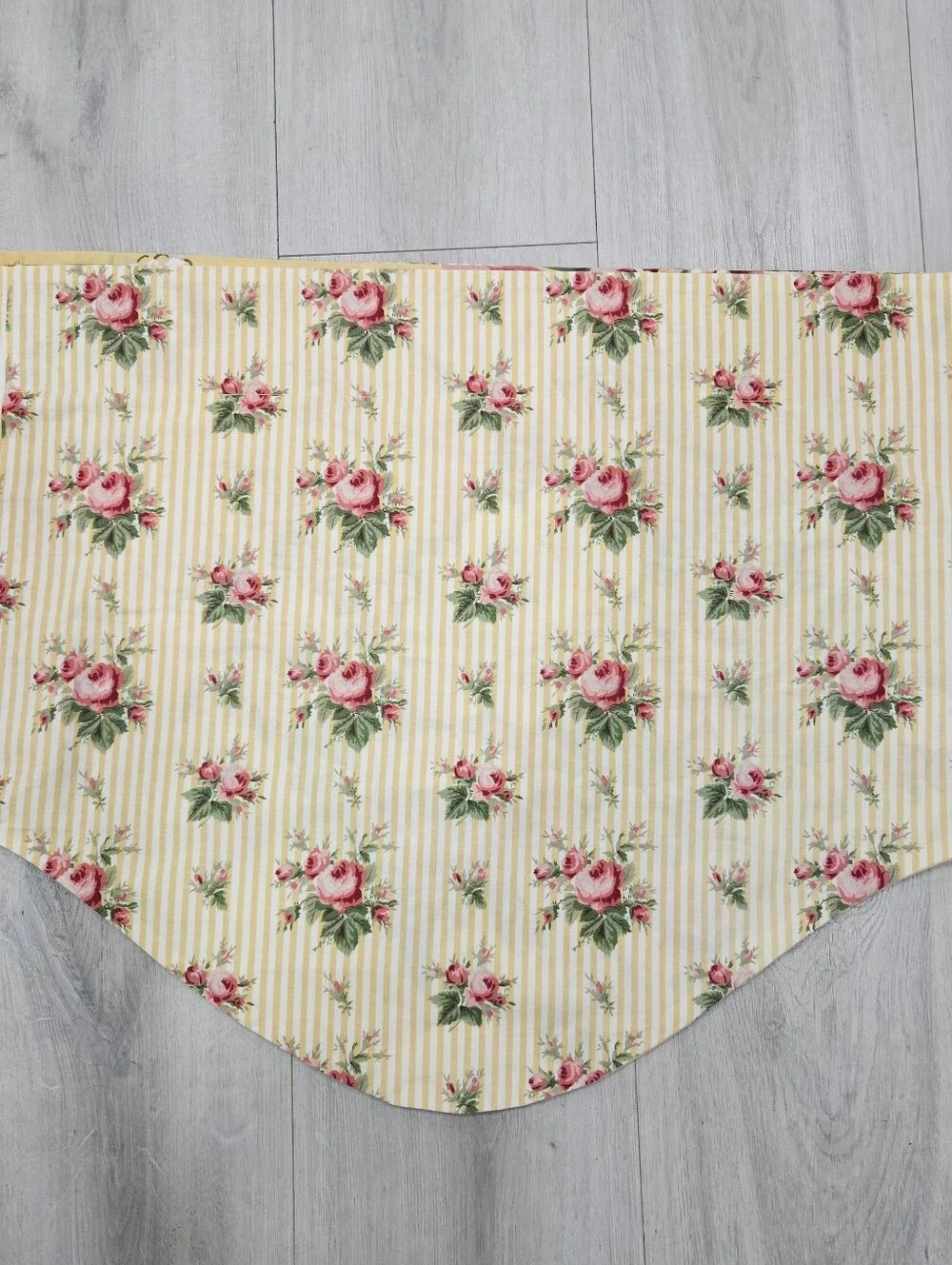 Ralph Lauren Sophie Brooke Yellow Floral & Stripe 2 Valances & 4 Curtain Panels